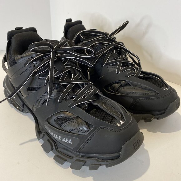 Balenciaga Black Track Trainers Mesh & Nylon Men’s Size 11 US 44 EUR with Bag - Picture 9 of 12
